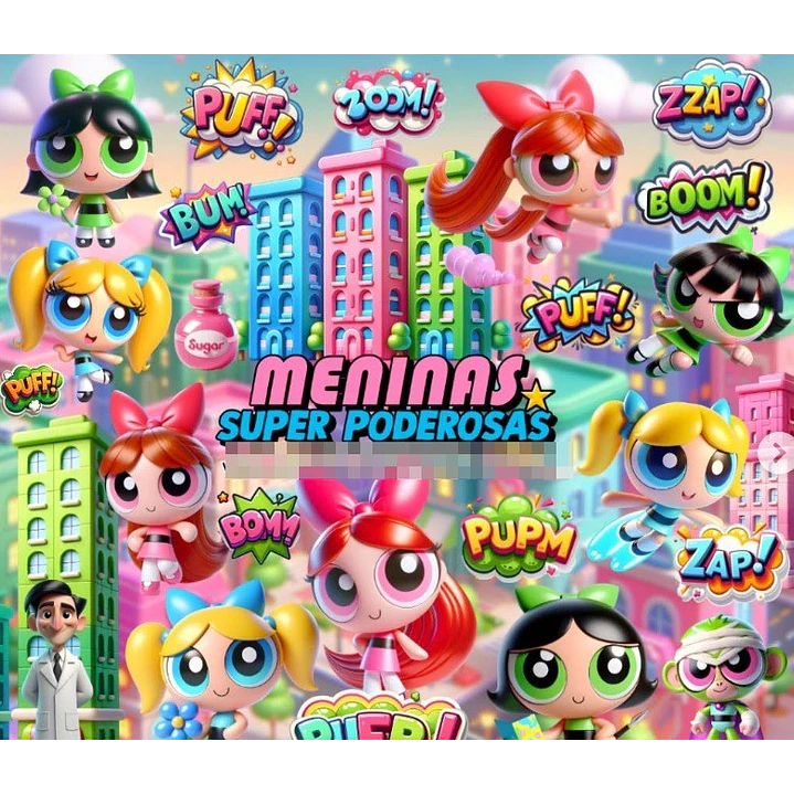 Kit Digital Meninas Super Poderosas em Png  1