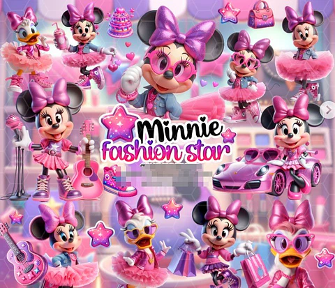 Kit Digital Minnie Fashion Star em Png 