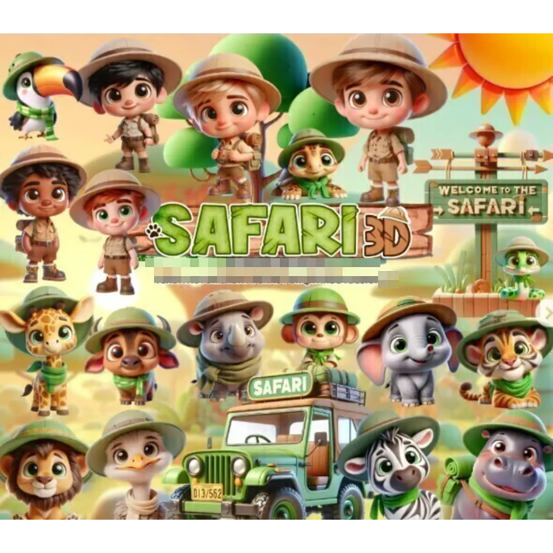 Kit Digital Safari em Png 1