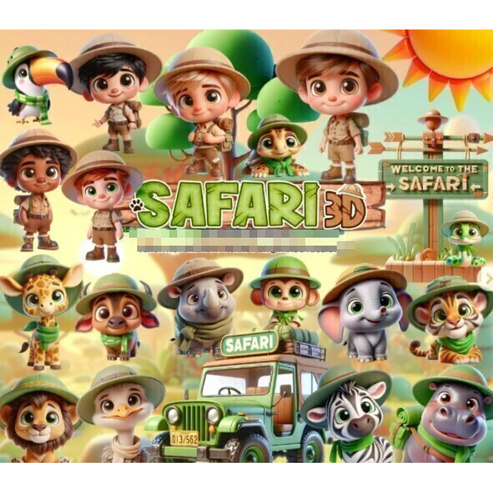 Kit Digital Safari em Png 1