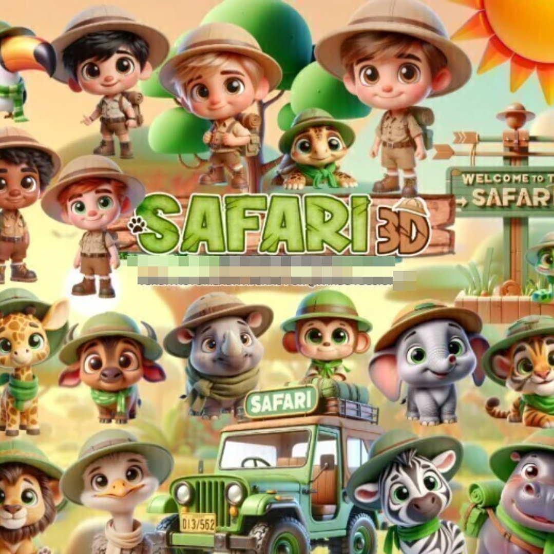 Kit Digital Safari em Png 1