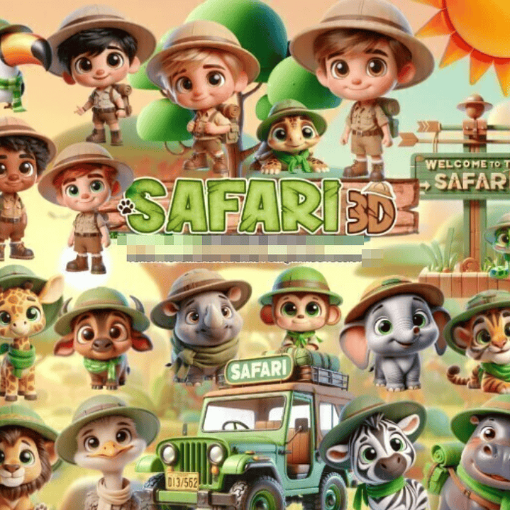 Kit Digital Safari em Png 1