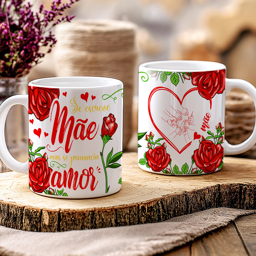 14 Artes para Caneca e Azulejo Dia das Mães  Arquivo Editável 6