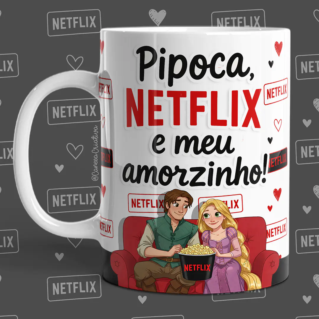 16 Artes para Caneca Dia dos Namorados Netflix, Pipoca e Você em Jpg 10
