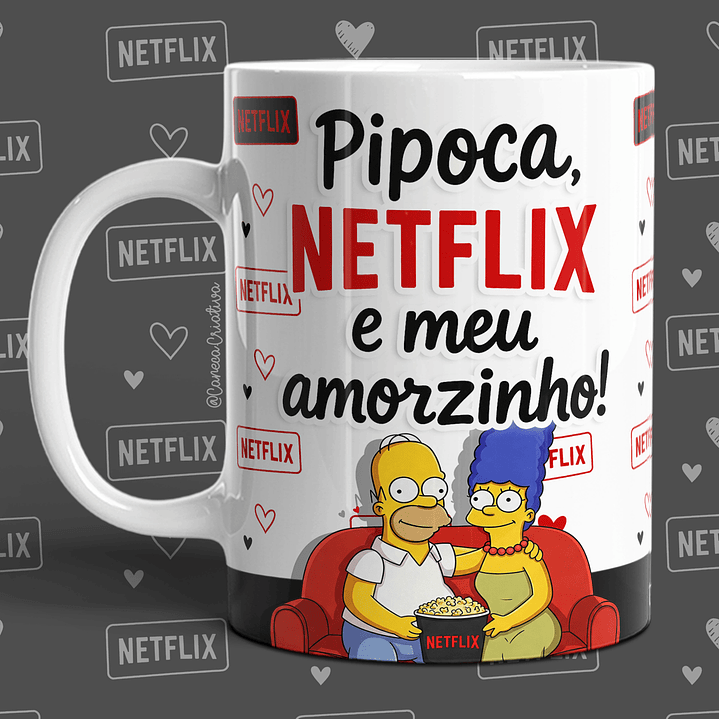 16 Artes para Caneca Dia dos Namorados Netflix, Pipoca e Você em Jpg 12