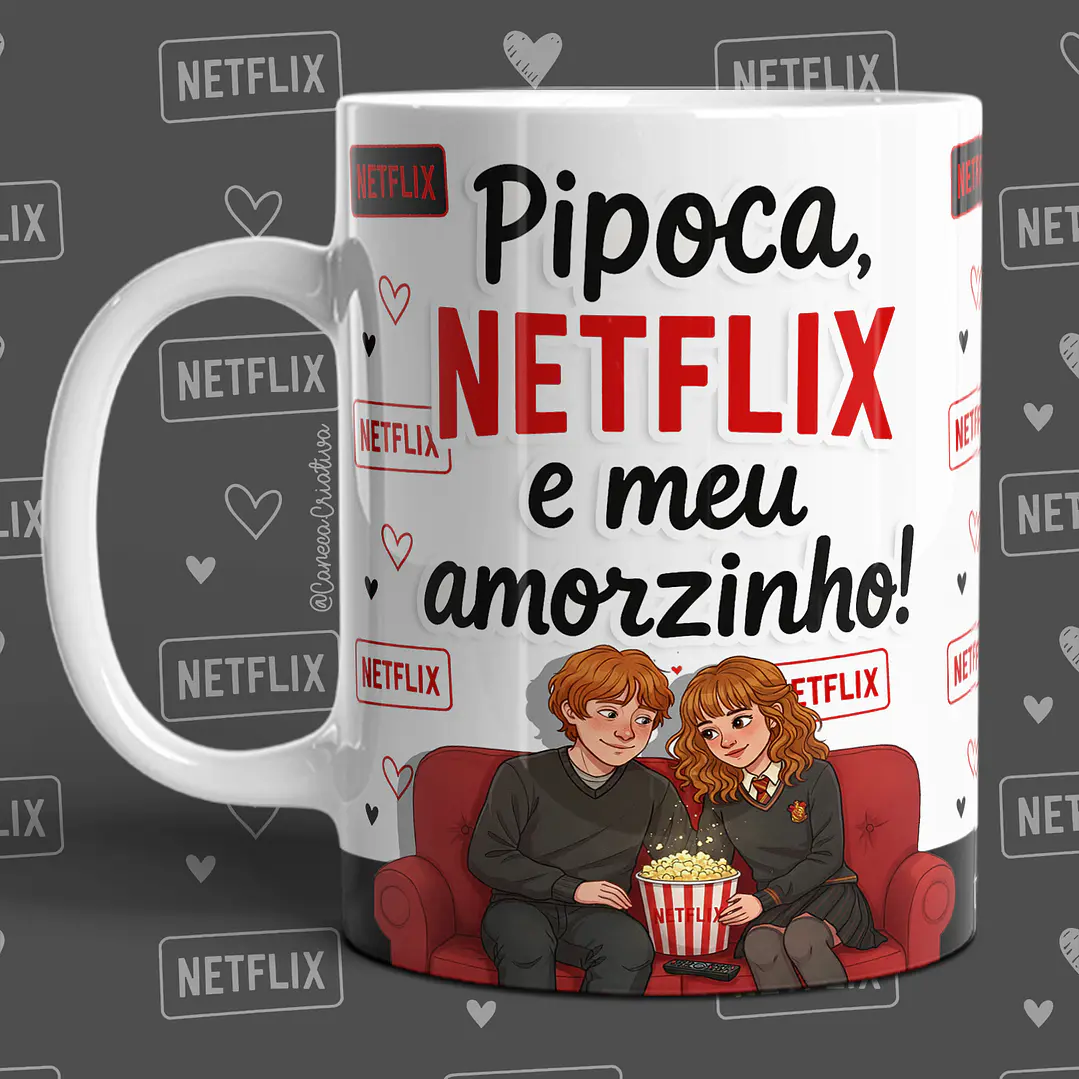 16 Artes para Caneca Dia dos Namorados Netflix, Pipoca e Você em Jpg 15