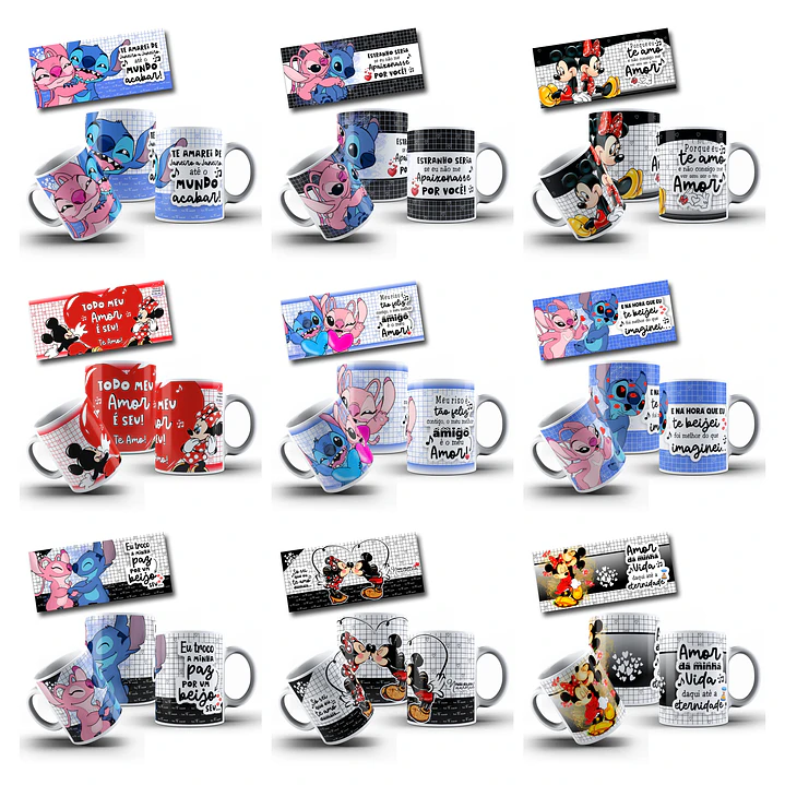 23 Artes para Caneca Disney Dia dos Namorados Arquivo Editavel 3
