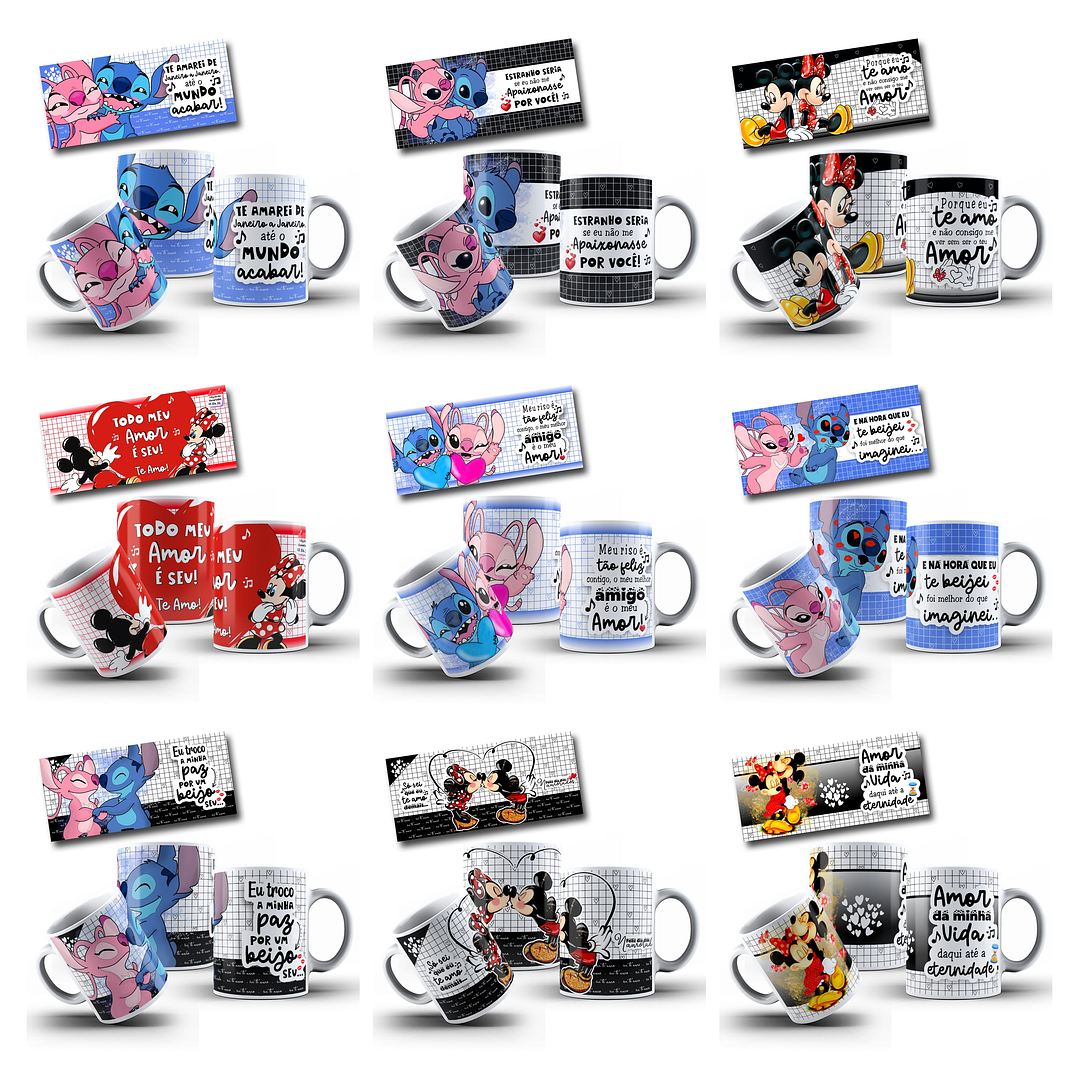 23 Artes para Caneca Disney Dia dos Namorados Arquivo Editavel 3