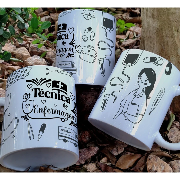 3 Artes Caneca Tecnico de Enfermagem Arquivo Editável  1
