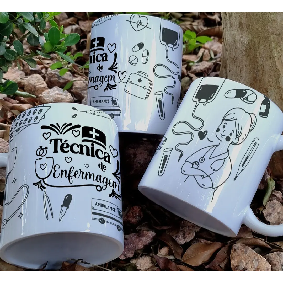 3 Artes Caneca Tecnico de Enfermagem Arquivo Editável  2