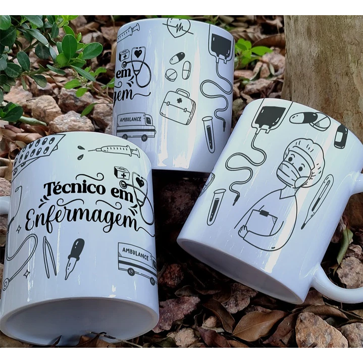 3 Artes Caneca Tecnico de Enfermagem Arquivo Editável  3