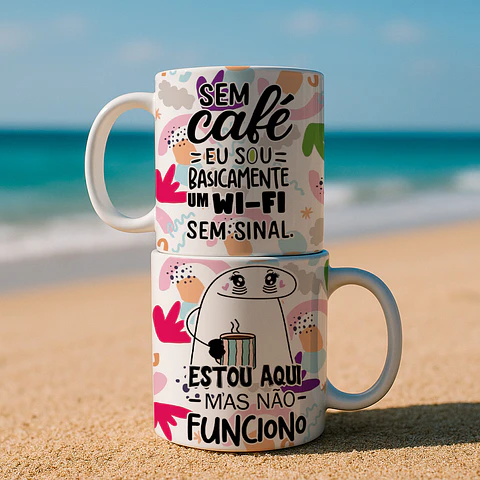 5 Artes para Caneca Flork Frases Café Arquivo Editável