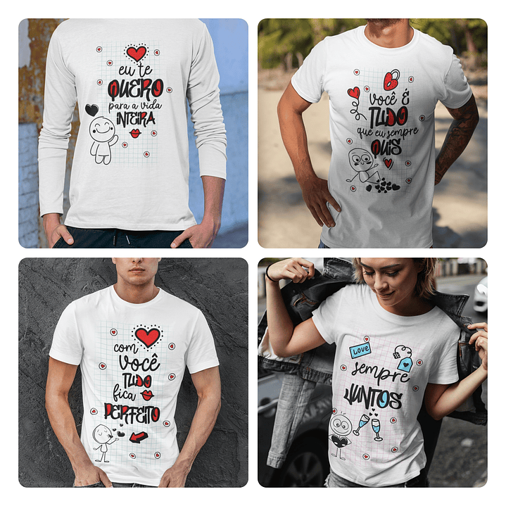 18 Artes para Camisa e Squeeze Namorados Apaixonados Arquivo Editável   3