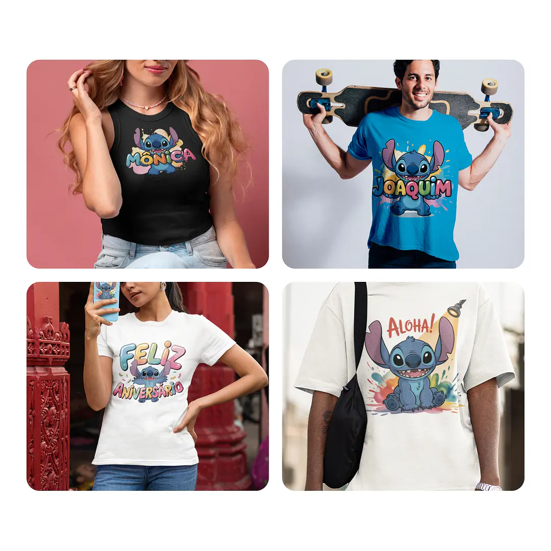 Arquivos para Criações Fofa Stitch Nomes Arquivos em Png 6