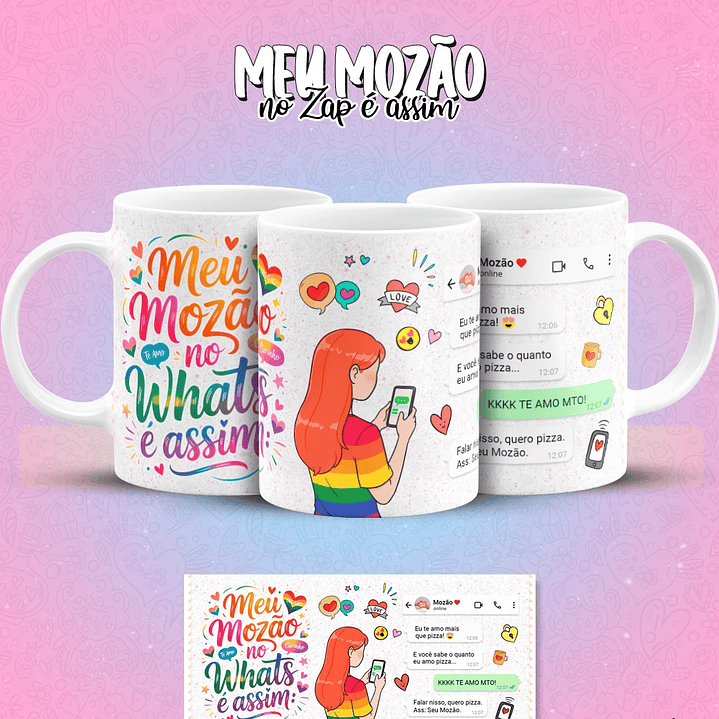 12 Artes para Caneca Meu Mozão No Zap É Assim Arquivo em Jpg 1