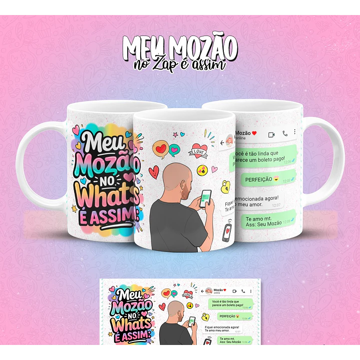 12 Artes para Caneca Meu Mozão No Zap É Assim Arquivo em Jpg 3