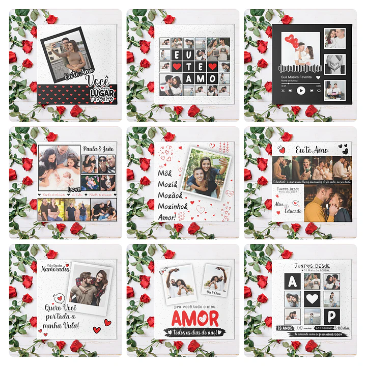 30 Arte Caneca, Azulejo e Almofada com Fotos Dia dos Namorados Arquivo Editável 1