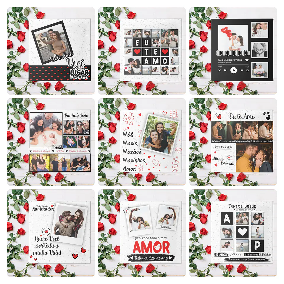 30 Arte Caneca, Azulejo e Almofada com Fotos Dia dos Namorados Arquivo Editável 1