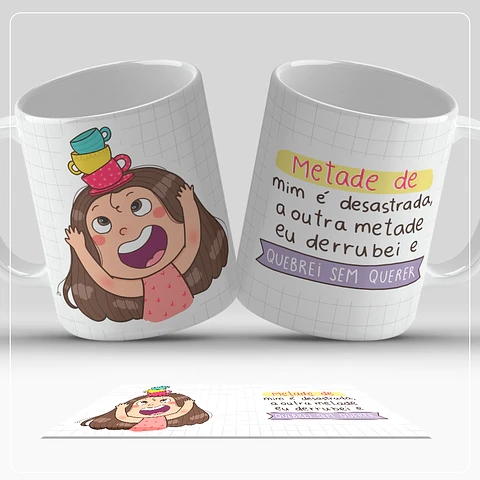 6 Artes para Caneca Frases Divertidas Arquivo em Jpg
