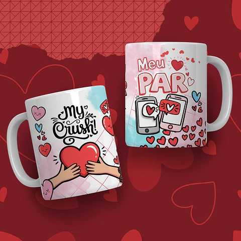 30 Artes para Caneca + Arte para Tubolata Dia dos Namorados em Jpg 