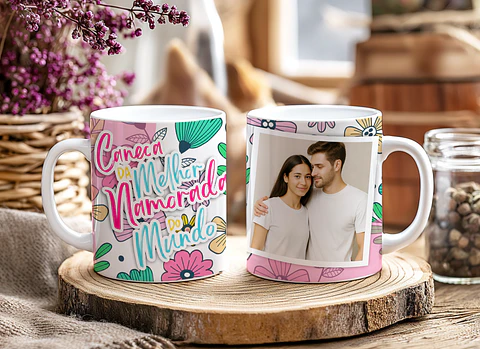 5 Artes para Caneca Dia dos Namorados Melhor Namorada Flórida Arquivo Editável 