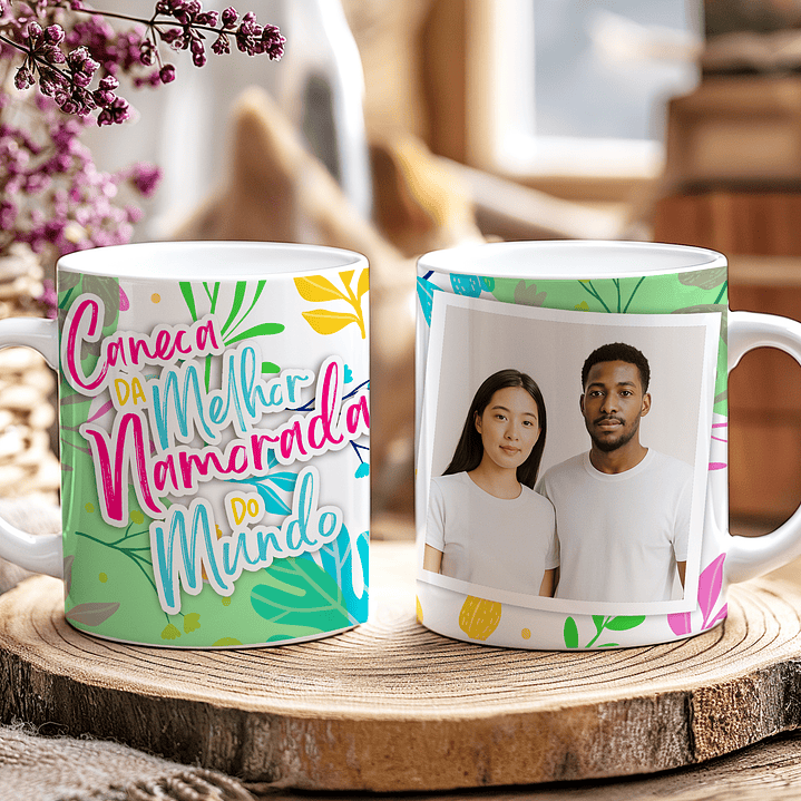 5 Artes para Caneca Dia dos Namorados Melhor Namorada Flórida Arquivo Editável  4