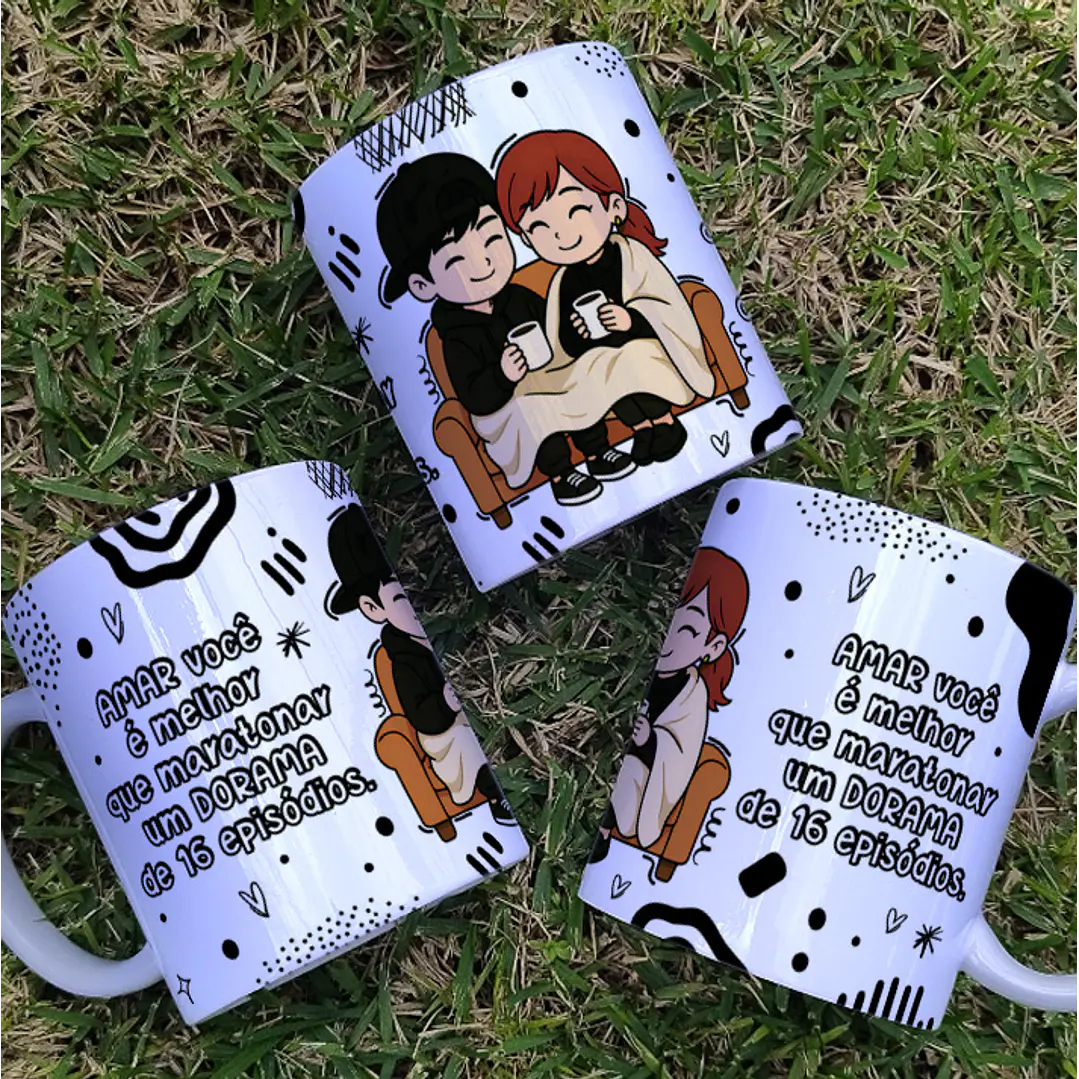 8 Artes para Caneca Dia dos Namorados Dorama Arquivo Editável  6