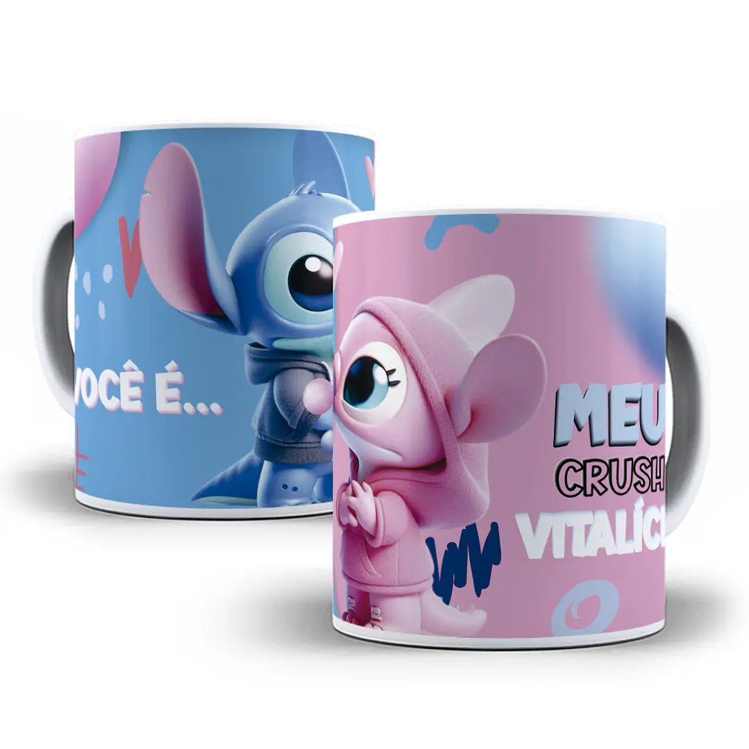 8 Artes para Caneca Dia dos Namorados Stitch Arquivo Editável 5