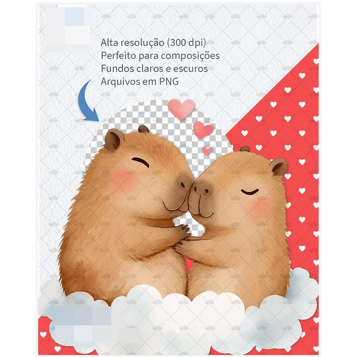Kit Digital Capivara Apaixonada Dia dos Namorados Png   2