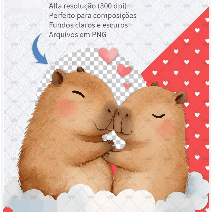 Kit Digital Capivara Apaixonada Dia dos Namorados Png   2