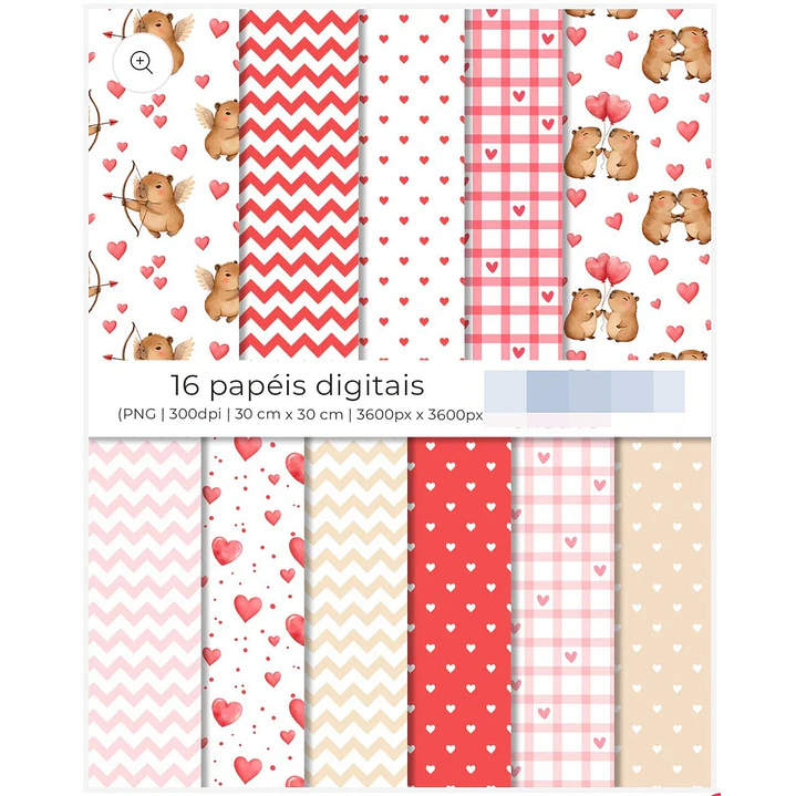 Kit Digital Capivara Apaixonada Dia dos Namorados Png   3
