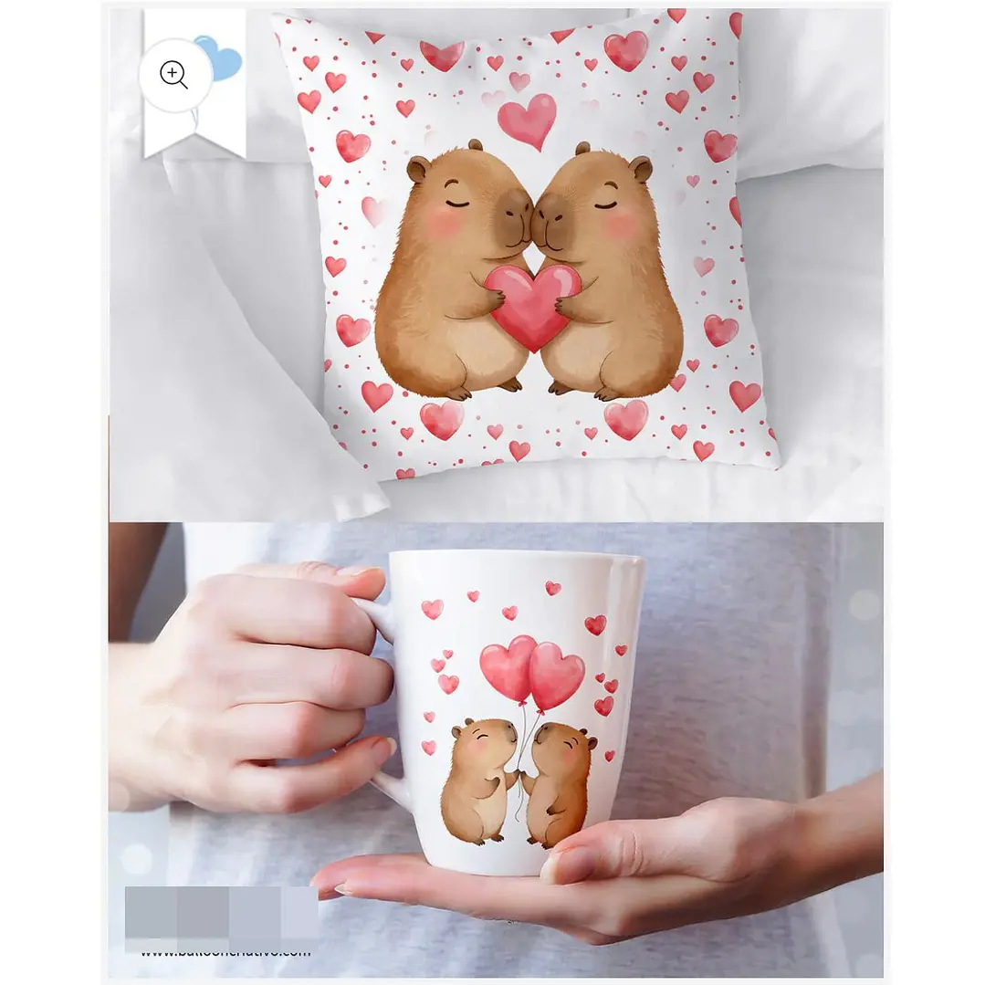 Kit Digital Capivara Apaixonada Dia dos Namorados Png   6