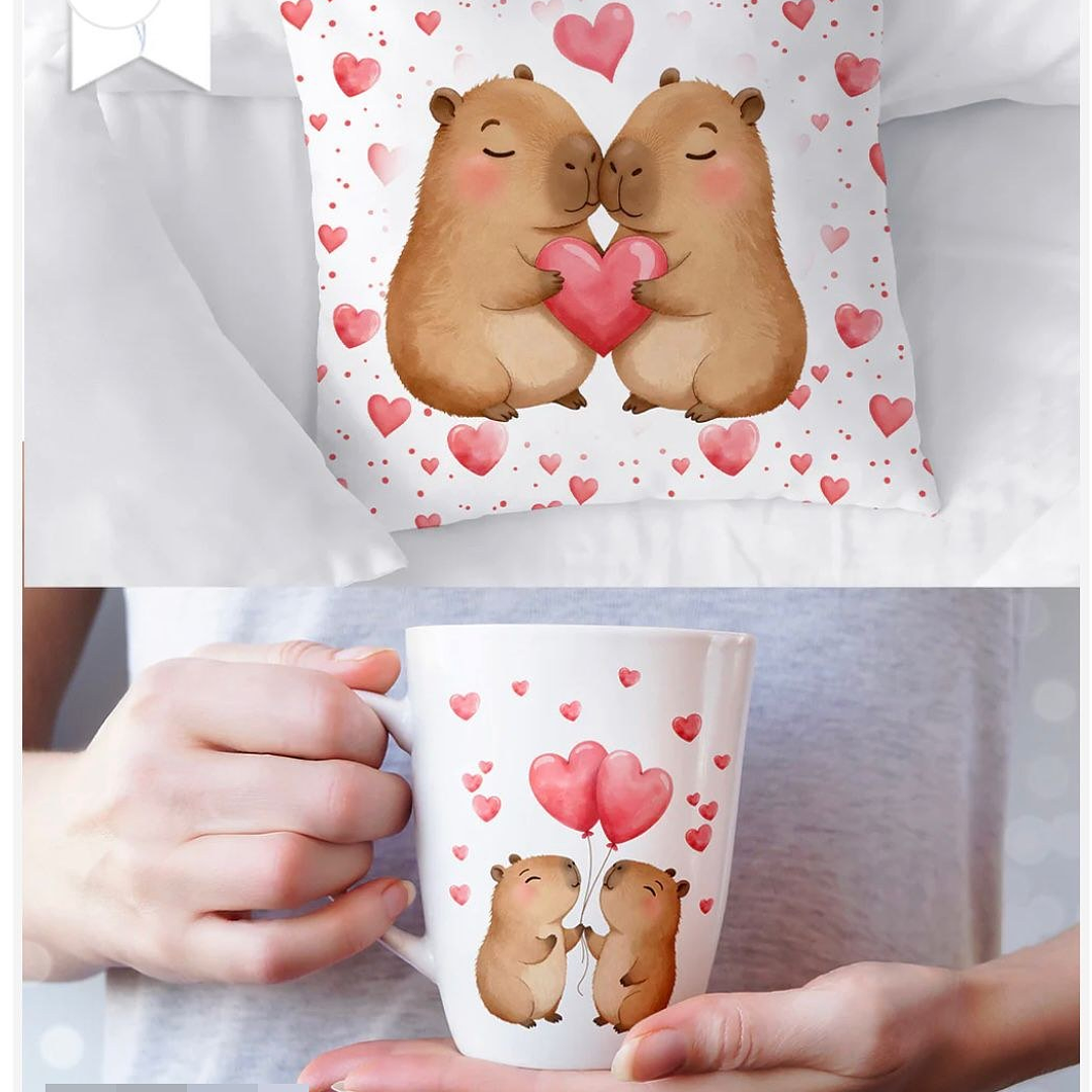 Kit Digital Capivara Apaixonada Dia dos Namorados Png   6