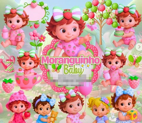 Kit Digital Moranguinho Baby Arquivo em Png 