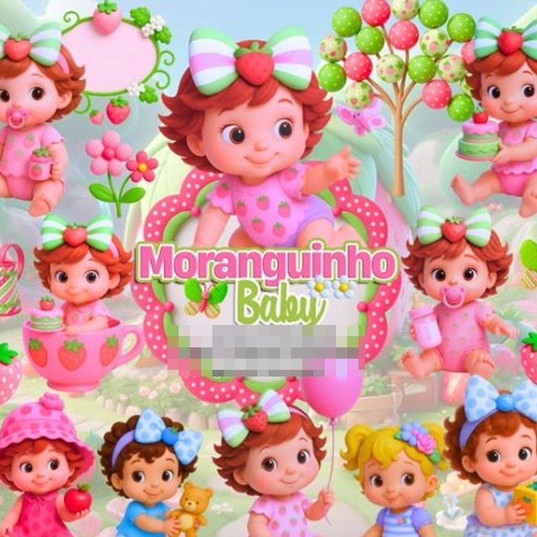 Kit Digital Moranguinho Baby Arquivo em Png  1