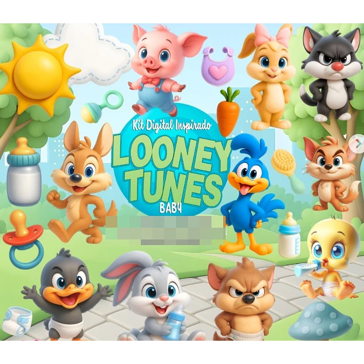Kit Digital Baby Looney Arquivo em Png 1