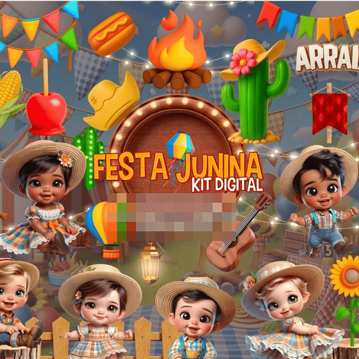 Kit Digital Festa Junina Arquivo em Png  1