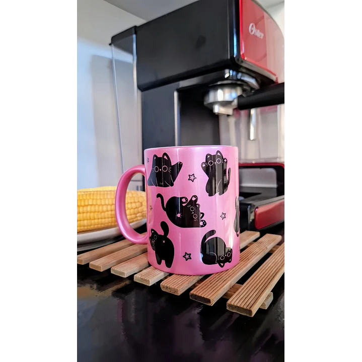 Artes Caneca Gatinho preto em Png 1