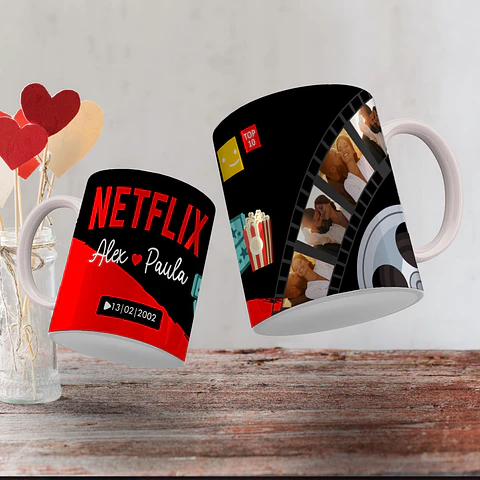 4 Artes para Caneca Amorflix Arquivo Editável Arquivo em Jpg 