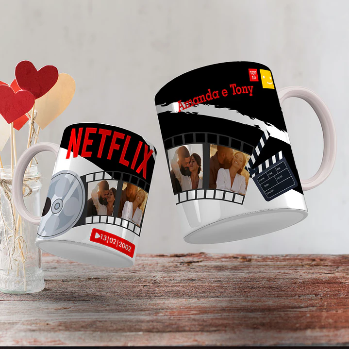 4 Artes para Caneca Amorflix Arquivo Editável Arquivo em Jpg  4
