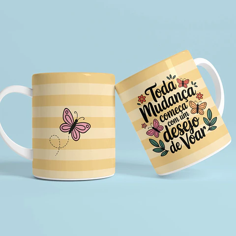 16 Artes para Caneca Borboletas Arquivo em Png 