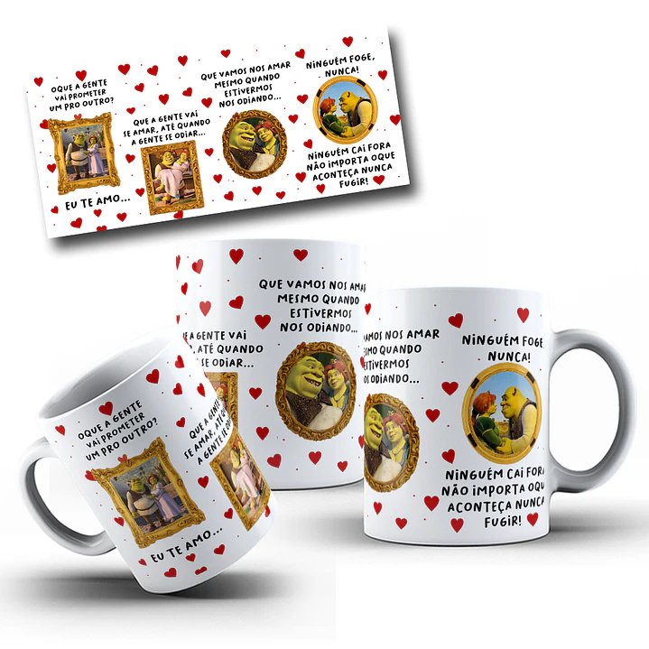 3 Artes Caneca O que a Gente Vai Prometer Um Para o Outro Shurek e Fiona Meu Ogro Arquivo em Jpg 1