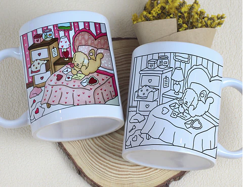 7 Artes para Caneca Bobie  Goods para Pintar Arquivo Editável