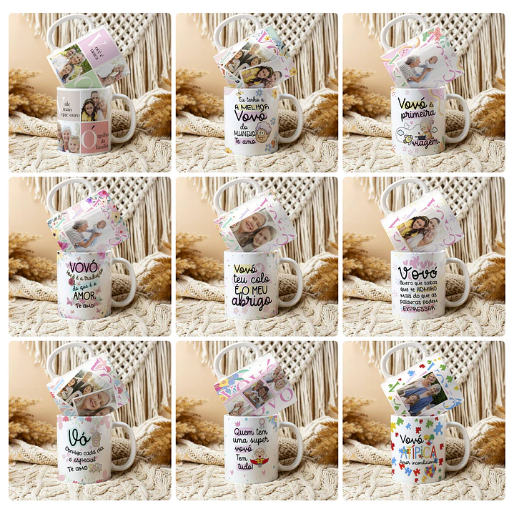 20 Artes para Caneca Dia dos Avós com Foto Arquivo Editável  1