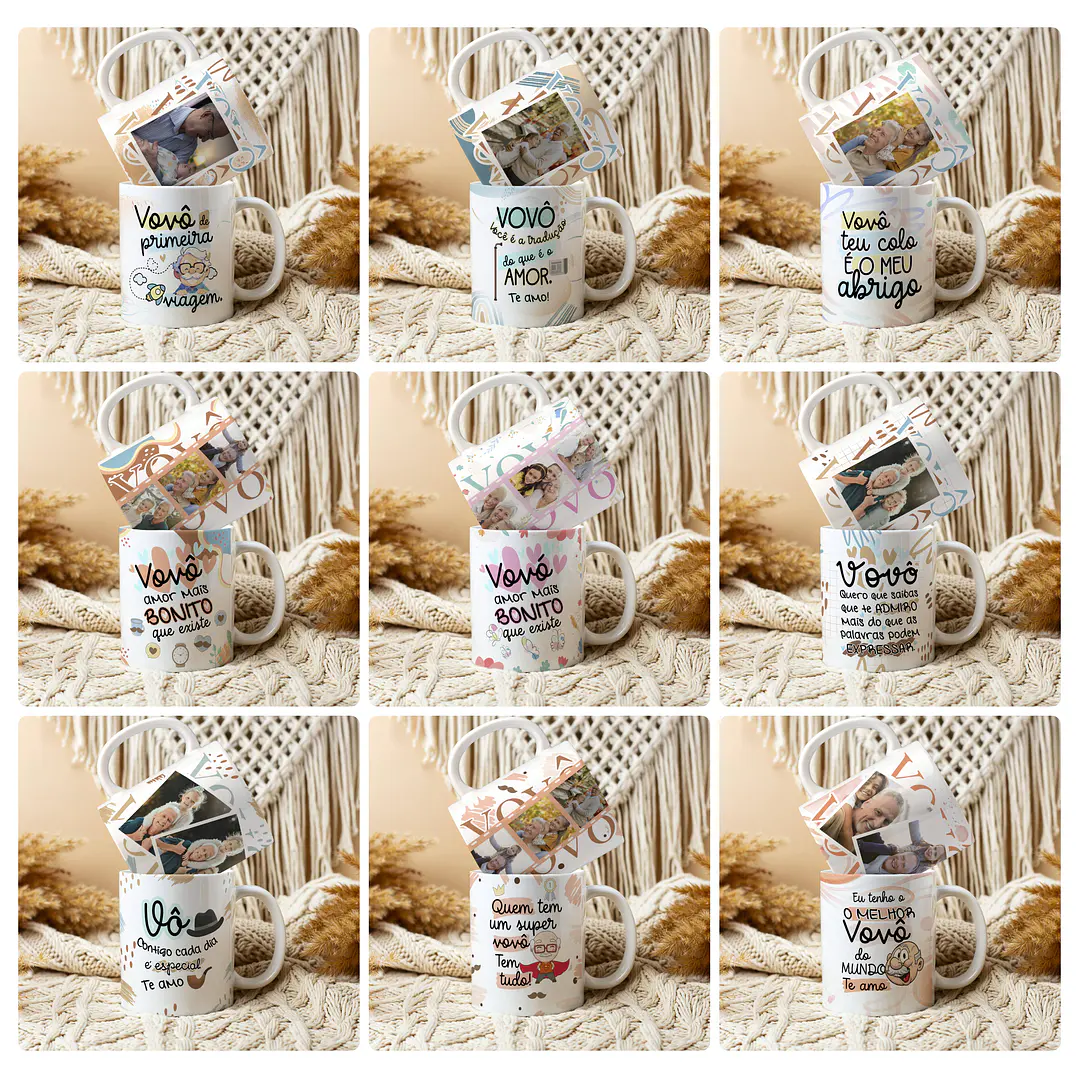 20 Artes para Caneca Dia dos Avós com Foto Arquivo Editável  2