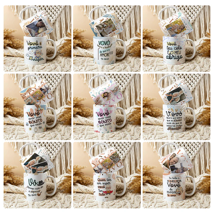 20 Artes para Caneca Dia dos Avós com Foto Arquivo Editável  2