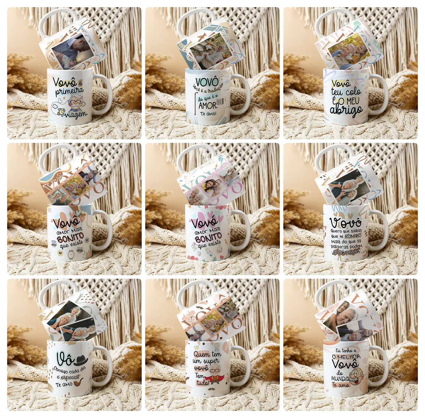 20 Artes para Caneca Dia dos Avós com Foto Arquivo Editável  2