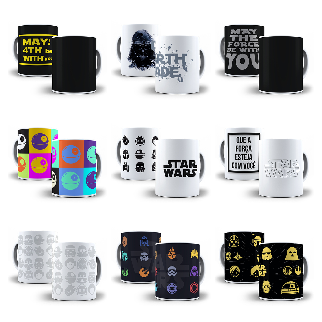 20 Artes para Caneca Star Wars Arquivo Editável  2