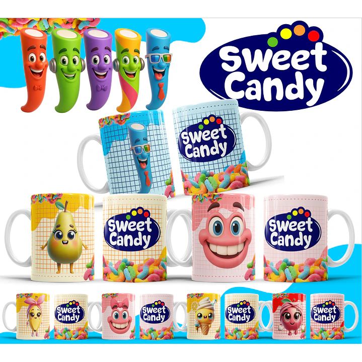 32 Artes para Caneca Sweet Candy Arquivo Editável 1