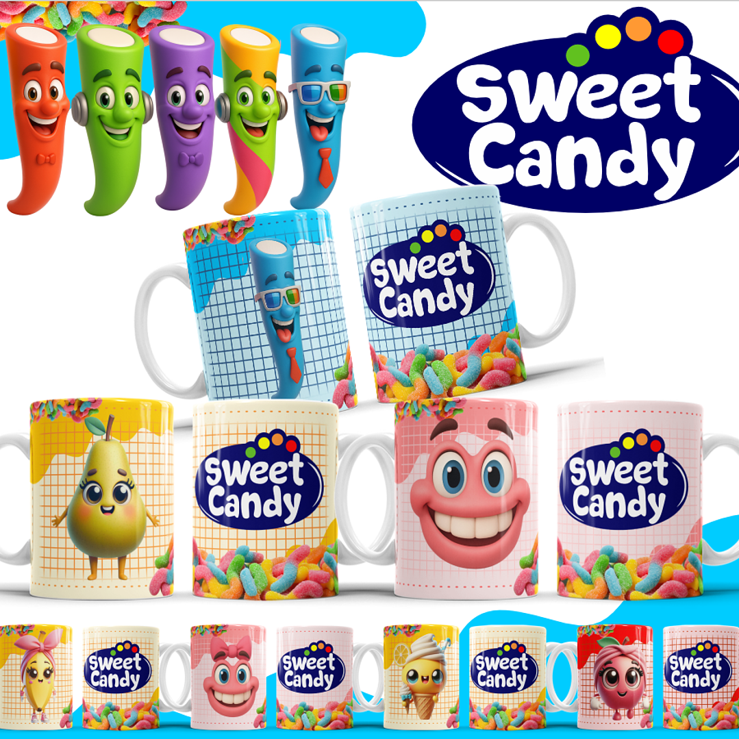 32 Artes para Caneca Sweet Candy Arquivo Editável 1